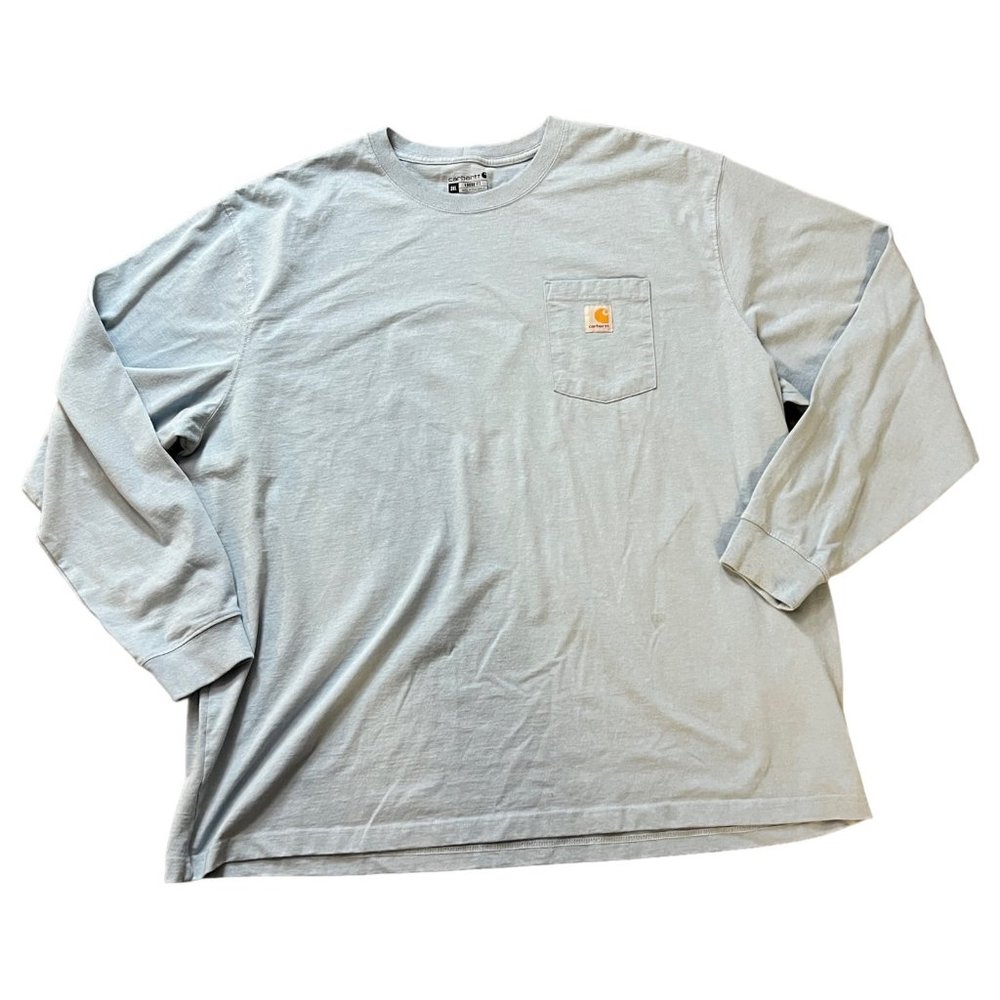 Carhartt Men's 3XL Loose Fit Blue Pocket Long-Sleeve T-Shirt K126 H74 XXL